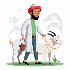 a muslim man celbrating eid al-adha