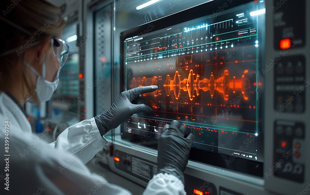 Poster high-tech lab with a crispr technology interface