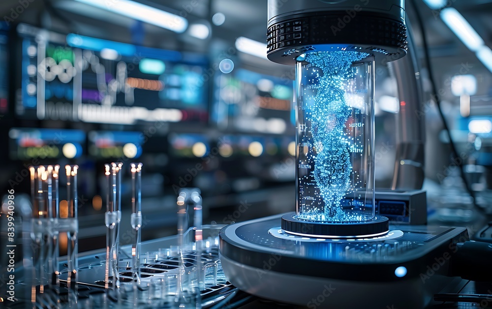 Poster high-tech lab with a crispr technology interface