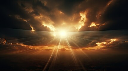 light sun through dark clouds