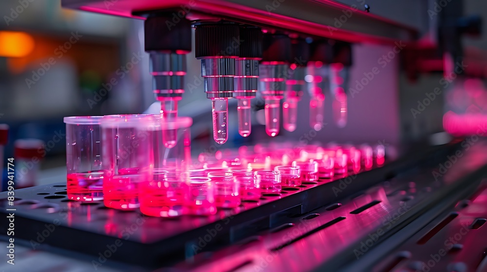 Leinwandbilder lab analyzing advanced biomaterial samples with tech