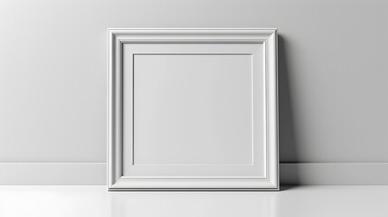 Minimalist White Frame with Clean Lines and Elegant Simplicity on White Background