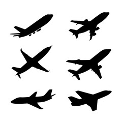 air plane set vector design silhouette illustration icon