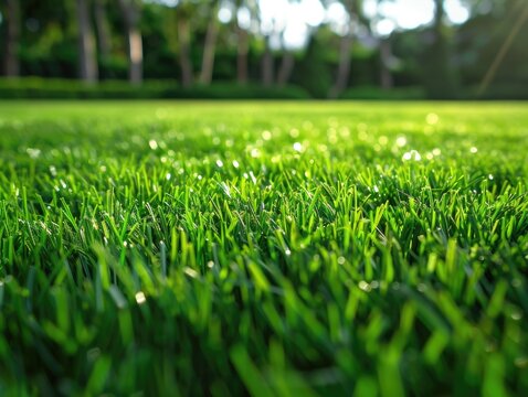 Close-up of lush green grass