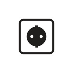 socket plug icon isolated vector, outline vector for apps and website