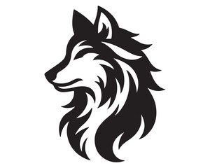 Obraz premium Vector silhouettes of the Wolf Head Logo