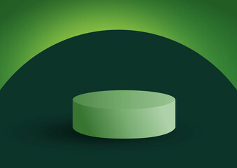 green podium to display product
