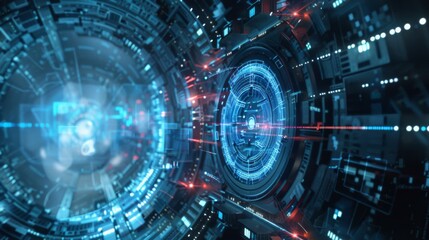 Fototapeta premium digital connection background sci-fi