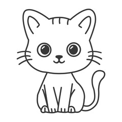 Cute Cat Line Drawing Art