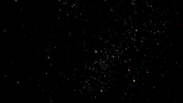 starry night sky, where numerous stars blink and sparkle across dark expanse motion of blinking lights adds dynamic and magical quality perfect for depicting vastness and mystery of the universe.