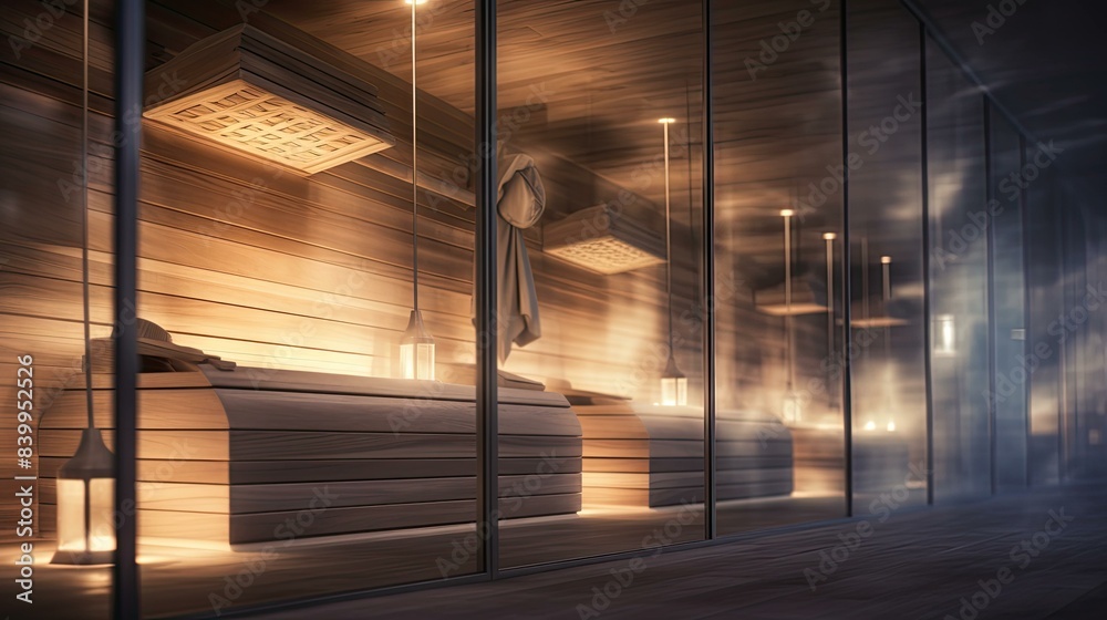 Poster luxurious blurred wooden interior