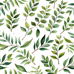 watercolor background, soft leaves pattern, template