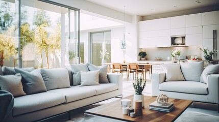 aesthetic blurred model home interior