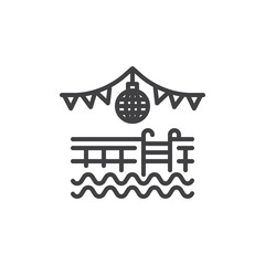 Pool Party Decorations line icon