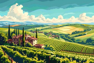 Fototapeta premium Vineyard landscape