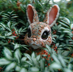 close up of bunny in the grass
