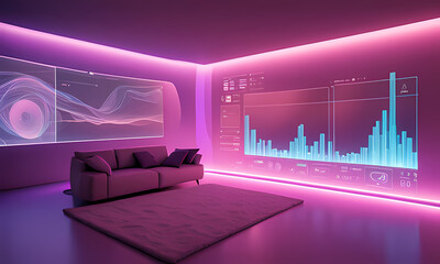 Technology graphs and holograms, technology houses, technology related stuff 