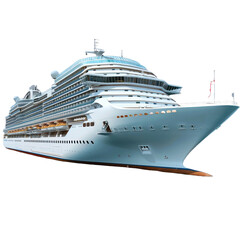 A Cruise ship isolated on a transparent background