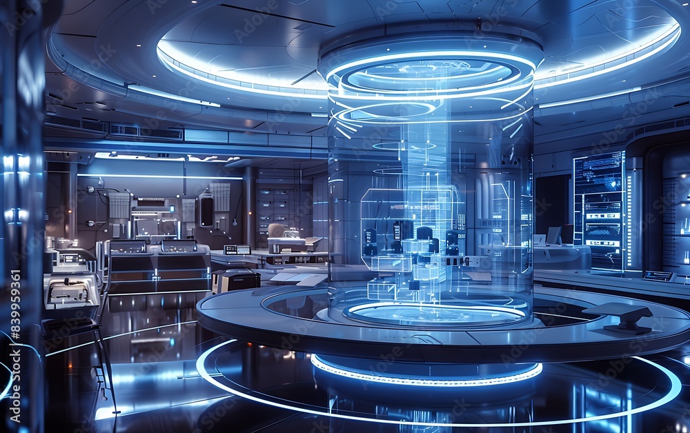 Aufkleber Advanced lab with holographic data visualization technology