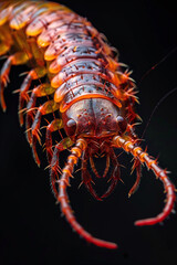 concept decline of insects - macro of a centipede