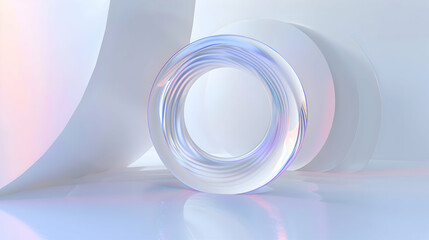 abstract 3d render holographic curved splash of liquid motion background.generative ai