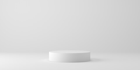 Minimal background. 3d podium and white background for cosmetic, product presentation. 3d rendering illustration.