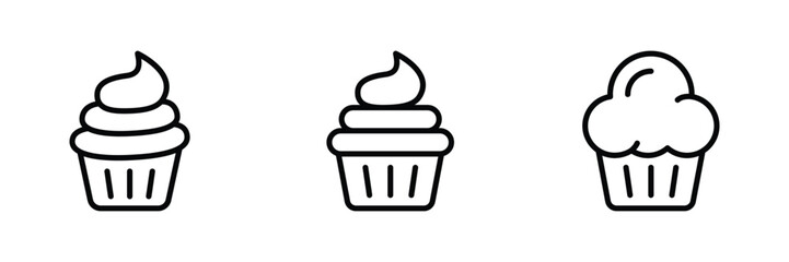 cup cake icon set vector