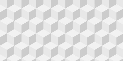Obraz premium Background of cube geometric pattern grid backdrop triangle background. Abstract cube geometric tile and mosaic wall or grid backdrop hexagon technology. white and gray geometric block cube structure.