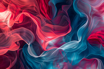 Obraz premium An abstract design featuring flowing lines and swirling shapes in shades of red and blue