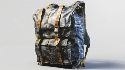 3D Rendered Solar Backpack Concept on White Background