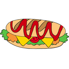 Sandwich with tomato sauce 