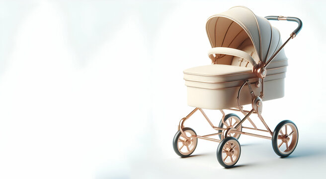 recommend clip art: A baby stroller simple modern Light color scheme, generative ai