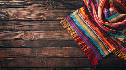 Serape on a maple wood table
