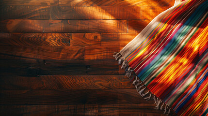 Serape on a maple wood table