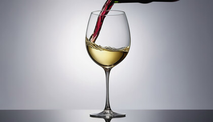 Wine festival in Portugal, a glass of wine on the table next to a branch of grapes, wine is poured into a glass. glasses of wine. banner a glass of wine is on the table