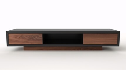 Modern minimalist wooden TV stand with sleek design, perfect for contemporary living rooms and stylish home decor.