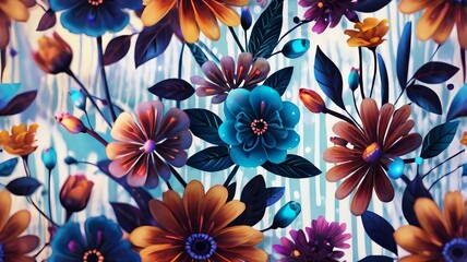 abstract floral background generative AI 