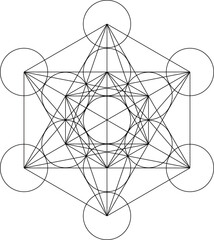 メタトロンキューブ、スピリチュアルシンボルのイラスト