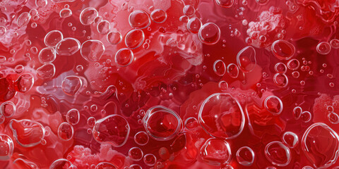 Texture Frozen Uneven Red Jelly With Bubbles For Background Created Using Artificial Intelligence