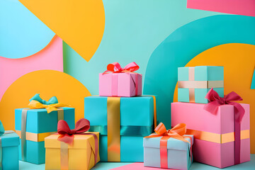 Gift boxes in bold geometric shapes