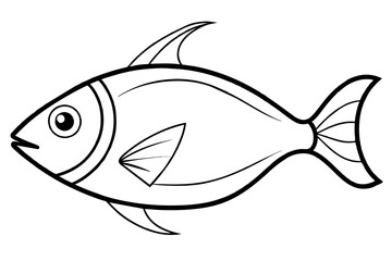 line drawing of unicorn fish vector illustration