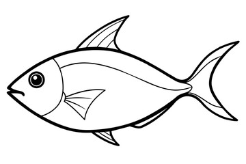 line drawing of unicorn fish vector illustration