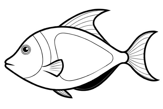 recommend clip art: line drawing of unicorn fish vector illustration