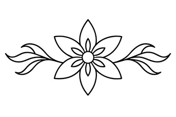 simple and minimal line out flat floral ornament vector illustration