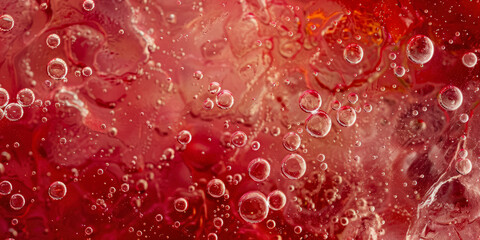Texture Frozen Uneven Red Jelly With Bubbles For Background Created Using Artificial Intelligence