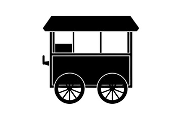 street food cart different style black icon vector illustration