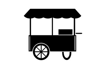 street food cart different style black icon vector illustration