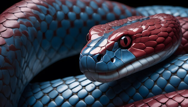 Close up on snake in natural habitat