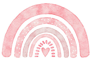 Watercolor Pink Rainbow for Baby Shower Girl