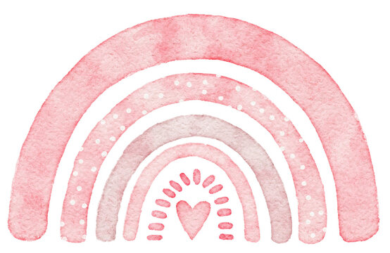 Watercolor Pink Rainbow for Baby Shower Girl